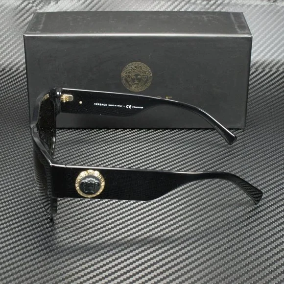 Versace Black Polarized 55mm Sunglasses